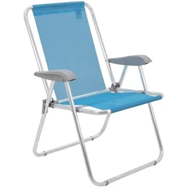 Cadeira de Praia Tramontina Creta Master em Alumínio com Assento Azul