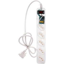 Clamper iClamper Energia 5 Tomadas – Filtro de Linha + DPS – Transparente, Comprimento do cabo de entrada: 1 m
