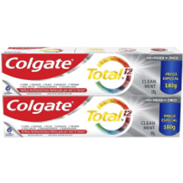 Colgate Total 12 Clean Mint – Creme Dental, 2 unidades de 180g
