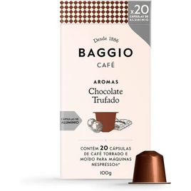 Cápsulas de Café Baggio Café Aroma Chocolate Trufado, compatível com Nespresso, contém 20 cápsulas