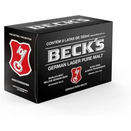 4 Packs Cerveja Becks Lata Sleek 350ml – 8 Unidades Cada
