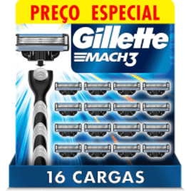 Gillette Mach3 – Refil Para Barbear, 16 Unidades