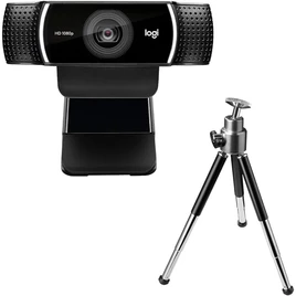 Webcam Full HD Logitech C922 Pro Stream com Microfone para Gravações em Video 1080p e Tripé Incluso, Compatível com Logitech Capture
