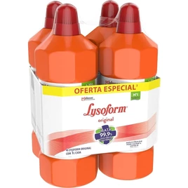 Lysoform – Kit Desinfetante Líquido Bruto Original 1L, 1 Pacote com 4 unidades