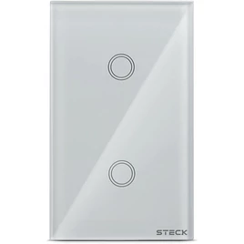 Steck, Interruptor Inteligente 4×2”, Touch Wi-Fi Steck Ambiente Conectado, 2 Módulos, Bivolt, Branco