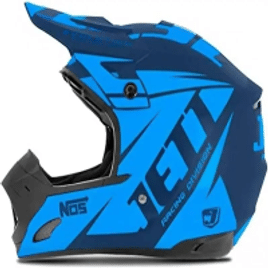 Capacete Motocross Th1 Jett Evolution Neon Azul/Azul Claro 56
