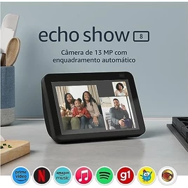 Echo Show 8 (2ª Geração): Tela Inteligente HD de 8″ com Alexa e câmera de 13 MP – Cor Preta