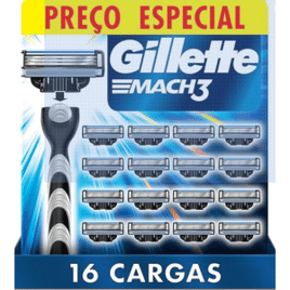 Gillette Mach3 – Refil Para Barbear, 16 Unidades