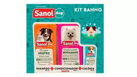 Kit – Shampoo / Condicionador / Ganhe 1 Colônia, Sanol Dog, variado, Verde