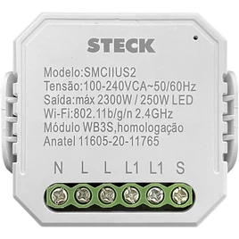 Steck, Módulo de Interruptor Interno Mini 4×2″, Branco