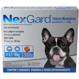 NexGard Antipulgas e Carrapatos para Cães de 4,1 a 10kg 3 tabletes