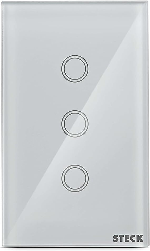 Steck, Interruptor Inteligente 4×2”, Touch Wi-Fi Steck Ambiente Conectado, 3 Módulos, Bivolt, Branco