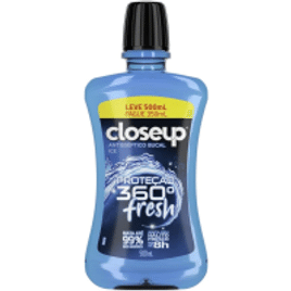 Close Up Enxaguante Bucal Antisséptico Ice Closeup Proteção 360° Fresh Frasco Leve 500Ml Pague 350Ml