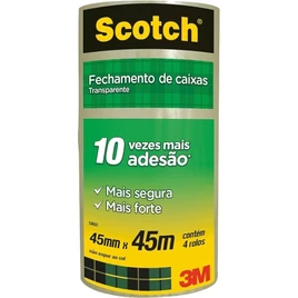 Scotch, 3M, Fita Empacotamento Transparente 45Mm X 45M 4 Unidades