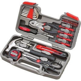 Conjunto de ferramentas manuais de reparo geral original com caixa de ferramentas, Apollo Tools DT9706, vermelho