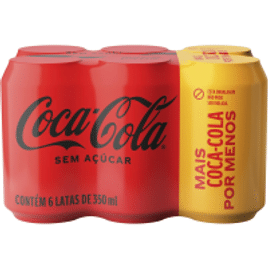 Pack de Coca-Cola sem Açúcar 350Ml 6 unidades