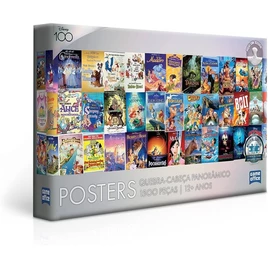 Disney 100 Anos: Posters – Quebra-cabeça – 1500 peças panorâmico – Toyster Brinquedos