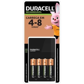 DURACELL – Carregador de Pilhas Recarregáveis AA e AAA Com 4 Pilhas AA