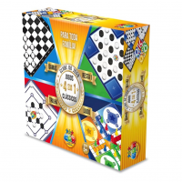 Jogo de Tabuleiro 4 Jogos em 1 Damas, Trilha, Ludo e Resta 1, GGB Plast, Multicor, 1045