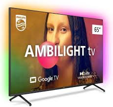 Smart TV Philips Ambilight 65″ 4K 65PUG7908/79, Google TV, Comando de Voz, Dolby Vision/Atmos, VRR/ALLM, Bluetooth