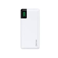 Geonav Power Bank, Carregador Portátil Universal 10.000mAh, 2 portas USB + 1 porta USB-C, Led Indicador de bateria, PB10KWT, Branco