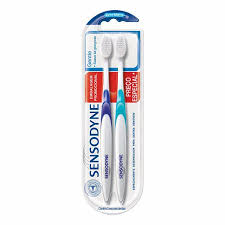 Sensodyne Escova Dental Gentle para Dentes e Gengivas Sensíveis, Cerdas Extra Macias e Limpeza Suave, 2 unidades