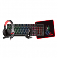 KIT GAMER 5 EM 1 MOUSE, TECLADO, MOUSE PAD, HEADSET E MOUSE BUNGEE Kross Elegance KE-GK5150, Preto