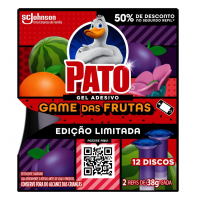 Pato Desodorizador Sanitário Gel Adesivo Edição Limitada Game das Frutas Refil 12 Discos promocional