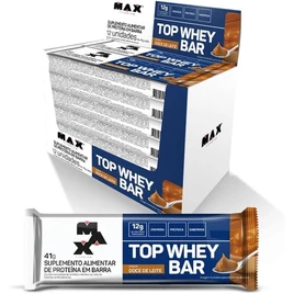 Max Titanium Top Whey Bar 12 Unidades De 41G (Doce De Leite)