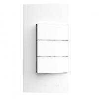 Conjunto 3 Interruptores Simples Placa 4X2, Alumbra, Inova Pro 85042, Branco