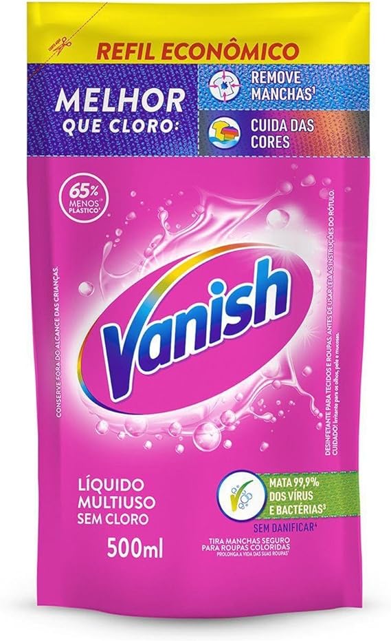 Tira Manchas Vanish Líquido Multiuso para roupas coloridas Refil Econômico 500ml