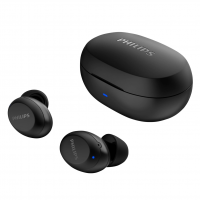 PHILIPS Fone de ouvido sem fio TWS bluetooth com microfone e energia para 18 horas totais na cor preto, padrão, TAT1235BK/97