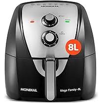 Fritadeira Sem Óleo Air Fryer 8L, Mondial, Preto/Inox, 1900W, 110V – AFN-80-BI