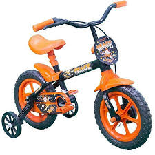 Bicicleta Arco Iris Infantil Aro 12 Preto e Laranja Track Bikes