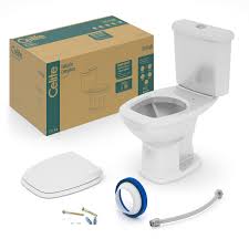 Celite 1647230010300 – Kit Bacia com Caixa, Assento Polipropileno e Complementos de Instalação Like, 36 x 61 x 74 cm, Branco