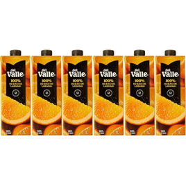 Pack de DEL VALLE 100% LARANJA 1L 6 unidades