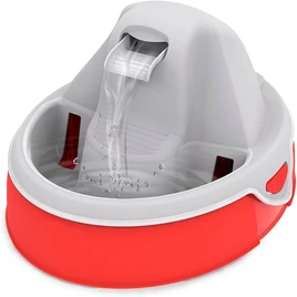 AMICUS – Fonte de Água AQUA FLOW para Pets – Fontes de Água para Gatos e Cães, Bebedouro para Animais de Estimação, Sistema de Drenagem Anti-Pelos, Bivolt – Capacidade Máxima 3,5L – Vermelho e Cinzav