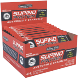 Banana Brasil Display Supino Protein Amendoim Com Caramelo Max Caixa Com 9 Unidades De 46G