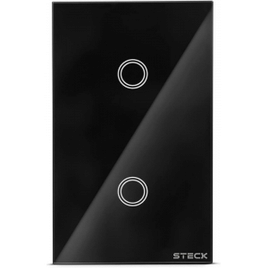 Steck, Interruptor Inteligente 4X2″, Touch Wi-Fi Steck Ambiente Conectado, 2 Módulos, Bivolt, Preto