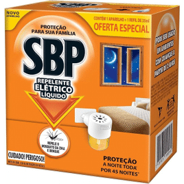 SBP Repelente Elétrico Líquido 45 Noites Novo Aparelho + Refil