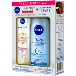 Kit NIVEA LUMINOUS 630® Antiolheiras 15ml + NIVEA Água Micelar 7 em 1 200mL