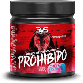 3VS Nutrition Pré Treino Prohibido 360g Sabor Algodão Doce