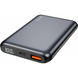 Geonav Power Bank, Carregador Portátil Universal 10.000mAh, USB-A (até 18W) + USB-C (até 20W), Compacto, Carregamento Rápido, Pass Through, Led Indicador de Bateria, PB10K20WSG, Cinza espacial