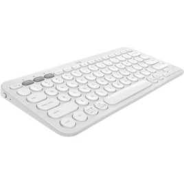 Teclado sem fio Logitech Pebble Keys 2 K380s com Conexão Bluetooth Easy-Switch e Pilha Inclusa – Compatível com PC, Mac, Chrome OS, Android, iOS e Apple TV, Layout US – Branco