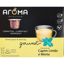 Aroma Selezione Cápsulas De Chá Capim Limão E Menta Compatível Com Nespresso Contém 10 Cápsulas