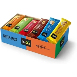 biO2 Display de Barra de Castanha e Frutas, Vegana e Sem Glúten – 24 unidades de 25g, Nuts box Exclusivo Amazon