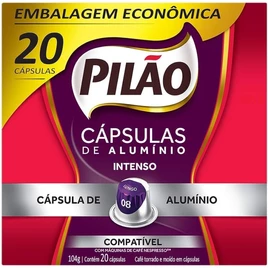 PILÃO Café Pilão Cápsula Intenso – com 20 Cápsulas – 104 Gramas