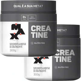 Kit 2x Creatina 300g Max Titanium Ganho De Massa Força Resistência