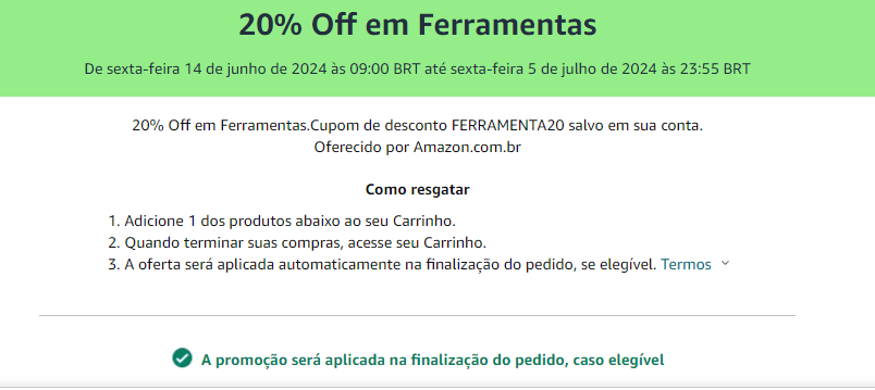 20% Off em Ferramentas