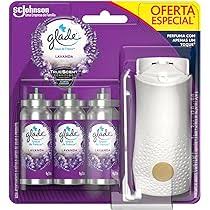 Glade, Aromatizador de Ambiente Toque de Frescor, Aparelho + 3 refis Lavanda com 12ml cada